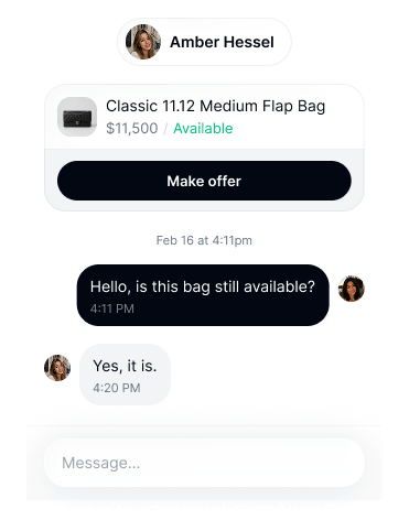 Messaging a seller to make an offer in the Royouss app