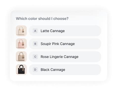 A community poll comparing two designer bags